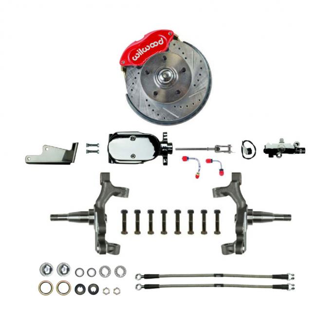 Right Stuff 64-72 Chevelle/GM A-Body, 2" Drop, Big Brake Front Manual Disc Conversion Kit AFXSD32DZX