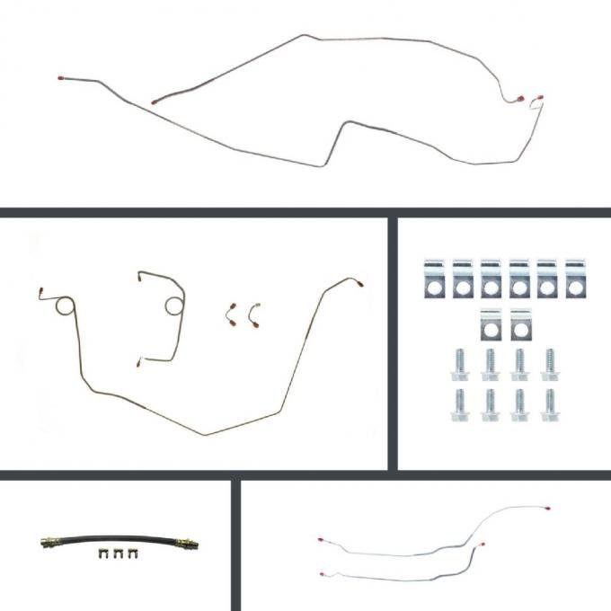 Right Stuff 1967 Chevrolet Camaro, Pre-Bent Power Front Disc Brake Conversion Line Kit FOP67H2