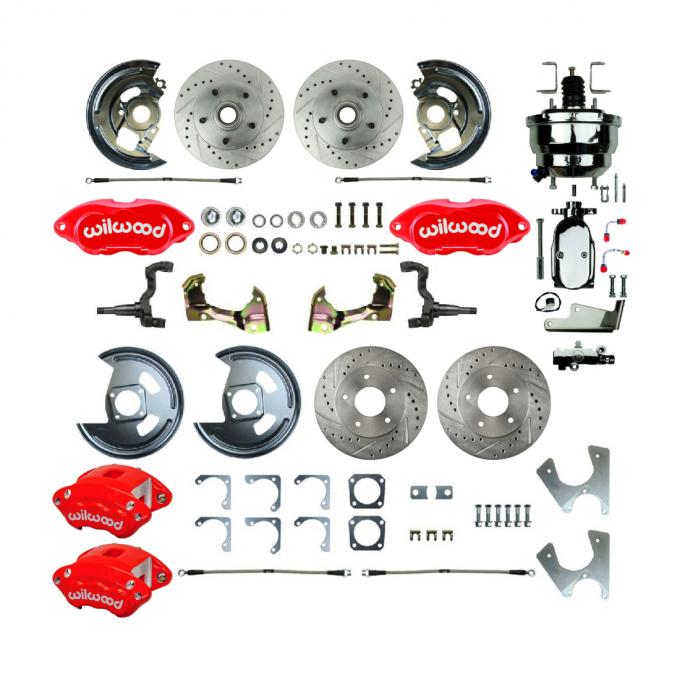 Right Stuff 67-69 GM F-Body, Staggered, Power 8" Booster 4 Wheel Disc Brake Conversion AFXDC25CZX