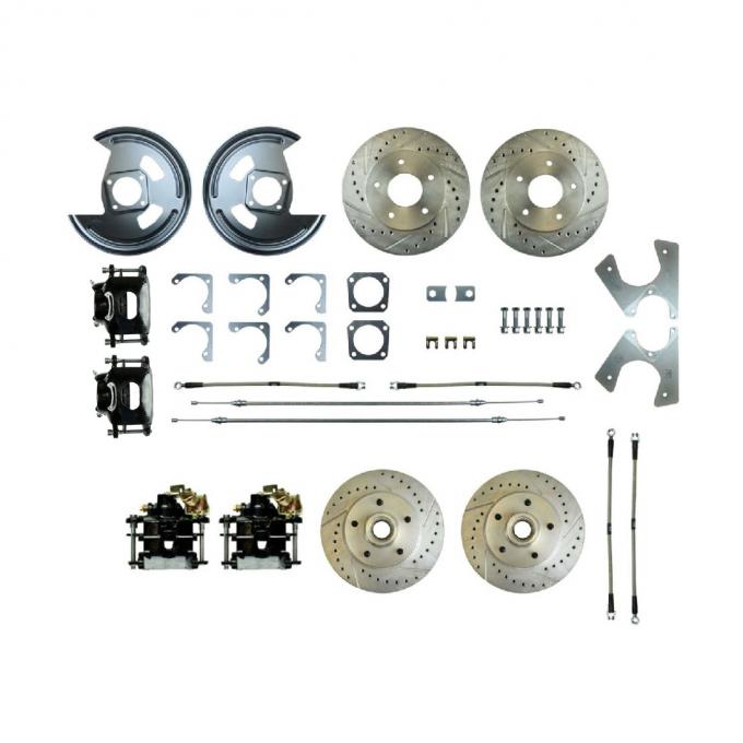 Right Stuff 1979-81 Camaro, 4-Wheel W/Rear +2 Disc Brake Conversion Kit W/Black Calipers F79RD07S