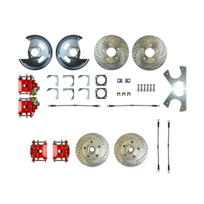 Right Stuff 79-81 Camaro, 4-Wheel W/Rear +2 Disc Brake Conversion Kit W/Red Calipers F79RDM5Z