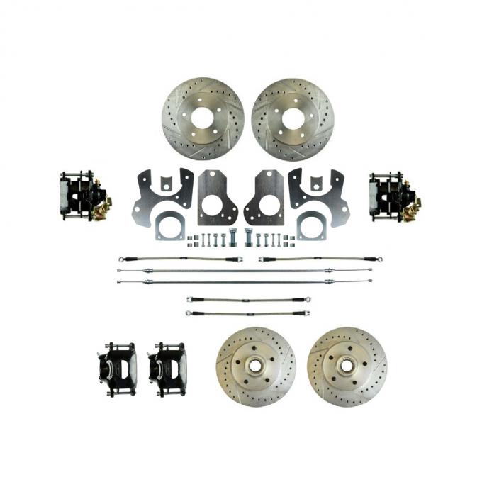 Right Stuff 1982-87 Camaro, 4-Wheel W/Rear +2 Disc Brake Conversion Kit W/Black Calipers F82RD78S