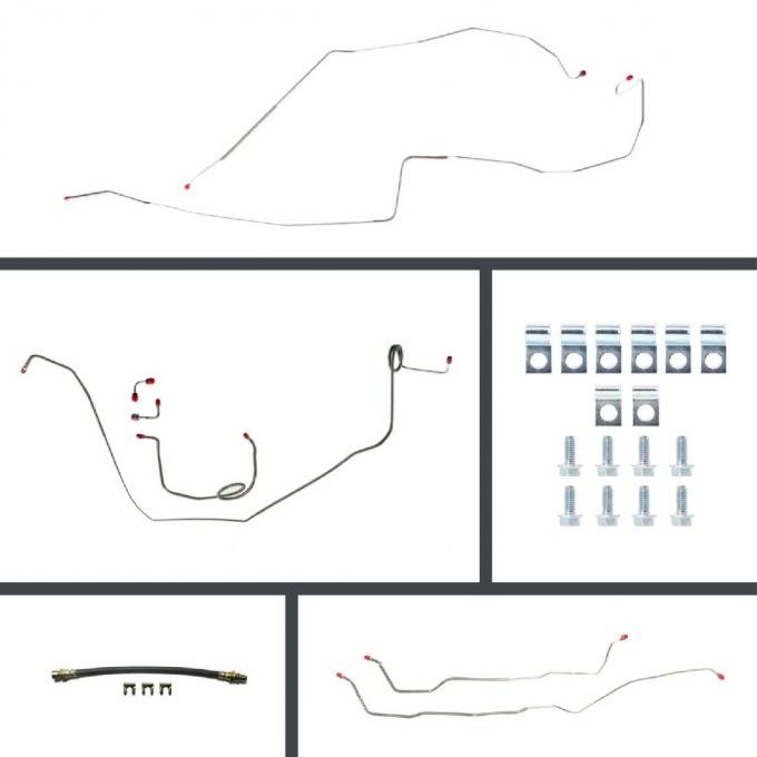Right Stuff 1968 Chevrolet Camaro, Pre-Bent Manual Front Disc Brake Conversion Line Kit FOM68H2
