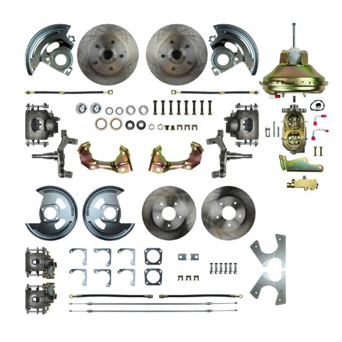 Right Stuff 1967-69 GM F-Body Non-Staggered 4 Wheel Power 2" Drop Disc Brake Conversion AFXDC42D