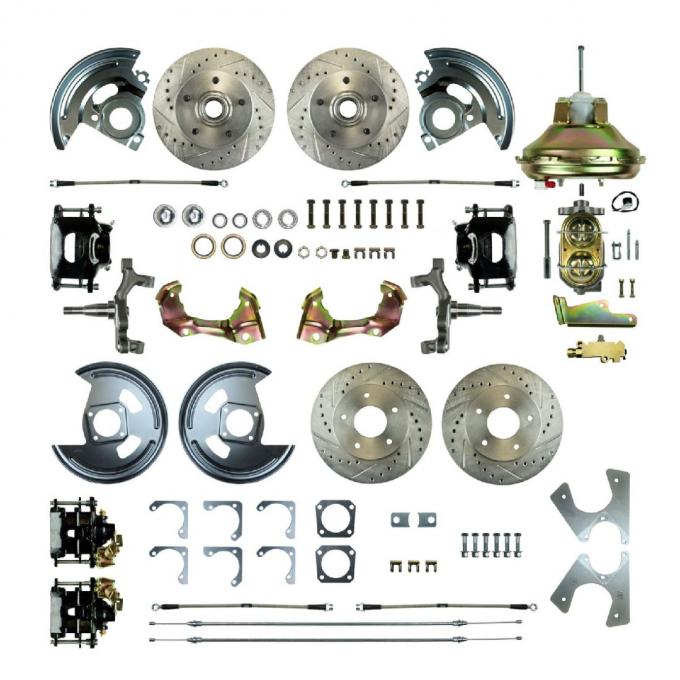 Right Stuff 1967-69 GM F-Body Non-Staggered 4 Wheel Power 2" Drop Disc Brake Conversion AFXDC42DS