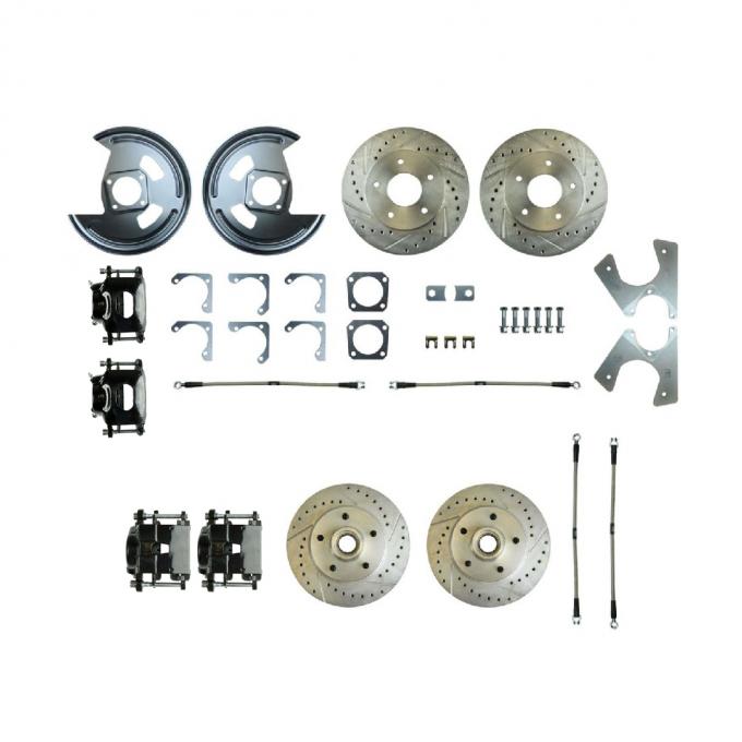 Right Stuff 1982-92 Camaro, 4-Wheel W/Rear +2 Disc Brake Conversion Kit W/Black Calipers F82RDM78S