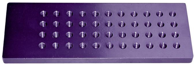 Proform Carburetor Jet Plate, Billet Aluminum, Holds 22 Pair of Jets, Purple Anodized 67115C