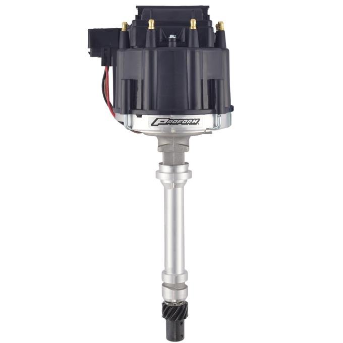 Proform HEI Distributor, Racing Type w/o Vac-Adv, Black Cap, Polished, Chevy V8 Engines 66941BKM