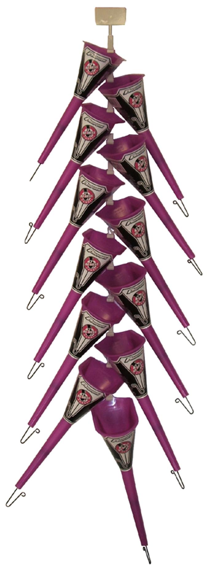 Proform No-Mess Funnel In-Store Merchandiser, Hanging Clip-Strip with 12 Funnels 68071
