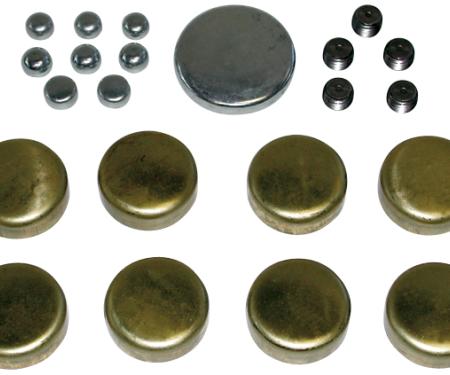 Proform Brass Freeze Plug Kit, For Small Block Chevy 283-350 Engines, All Sizes Included 66550