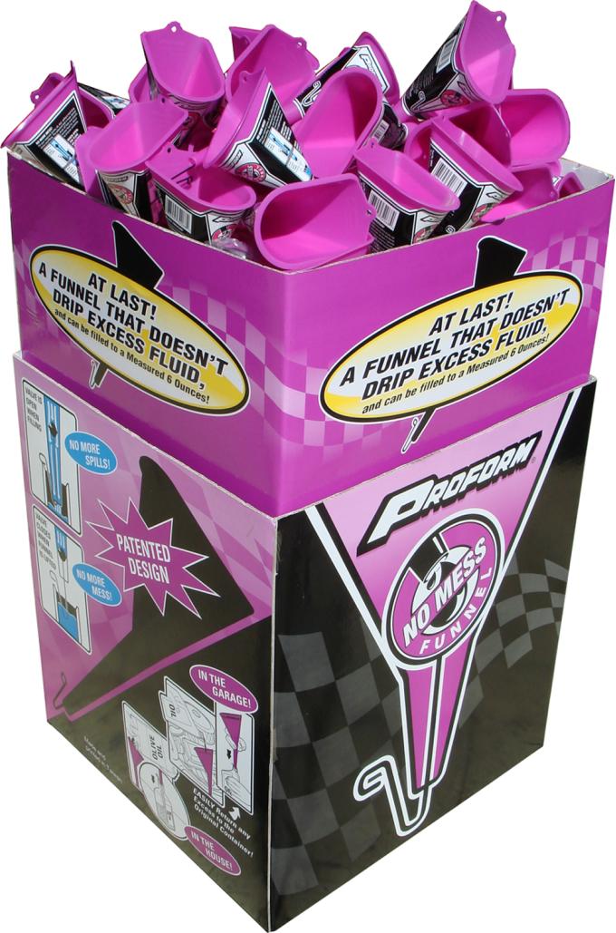 Proform No-Mess' Funnel In-Store Merchandiser, 15 X 15 X 36 Graphics Box w/60 Funnels 68073