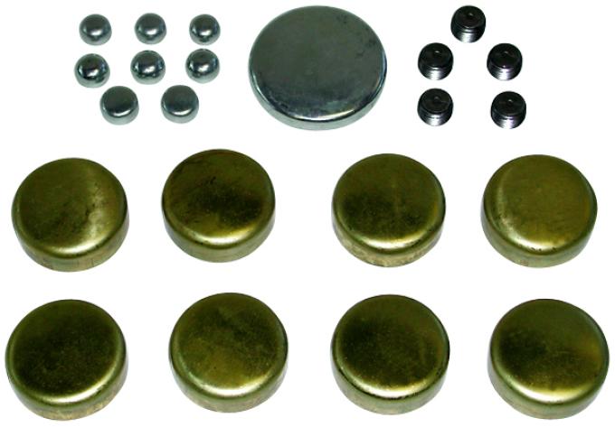 Proform Brass Freeze Plug Kit, For Big Block Chevy 396-454 Engines, All Sizes Included 66552