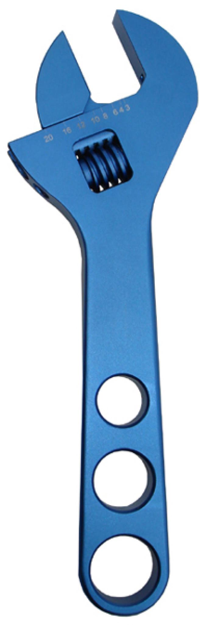 Proform Adjustable AN Wrench, Fits -10AN to -20AN Size Fittings, Blue Anodized Aluminum 67728