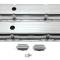 CFR Performance Polished Aluminum Ball Milled Valve Covers - Fits 1958-1986 Chevy Small Block 283 / 305 / 327 / 350 / 400 - Short Style - Baffled HZ-6031-1-POL