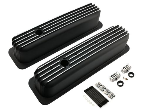 CFR Performance Aluminum Valve Covers with Bolt Kit Fits 1987-1997 Small Block Chevy SBC 5.0L/5.7L - Tall - Finned HZ-8033-3