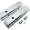 CFR Performance Polished Aluminum Ball Milled Valve Covers - Fits 1958-1986 Chevy Small Block 283 / 305 / 327 / 350 / 400 - Short Style - Baffled HZ-6031-1-POL