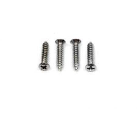 Camaro Rear Package Tray Corner Trim Screw Set, Chrome, 1967-1969