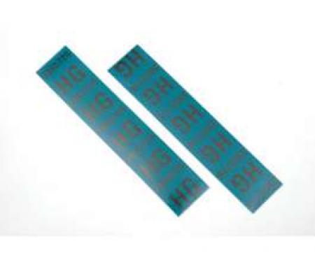 Camaro Coil Spring Tape Decals, Code HG, ZL1, For Cars With4-Speed Manual Transmission, 1969