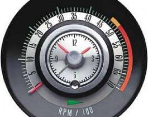 Camaro Clock & Tachometer, Tic-Toc, 5000 RPM Redline, 1968