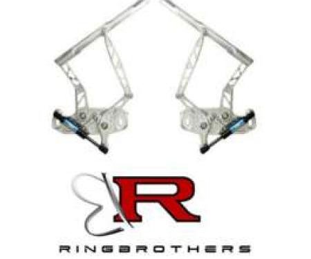 Camaro Billet Hood Hinges, Natural Finish, Air Frame, For Cars With Fiberglass Hood, 1967-1969