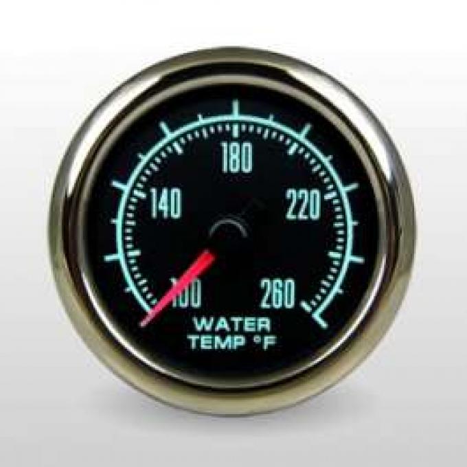 Camaro Water Temperature Gauge, 2 1/16, Marshal Instruments, Muscle Series, 1967-1969