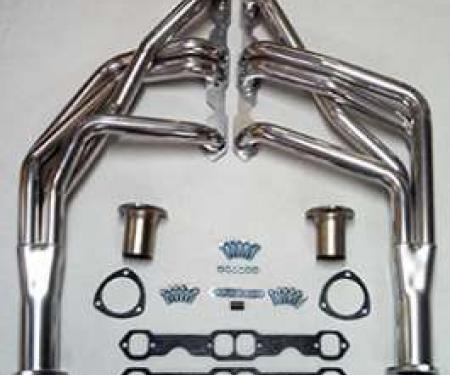 Doug's Headers, Full Length Steel Ceramic Coated, 302-350, For Cars Without Air Conditioning, 1967-1969
