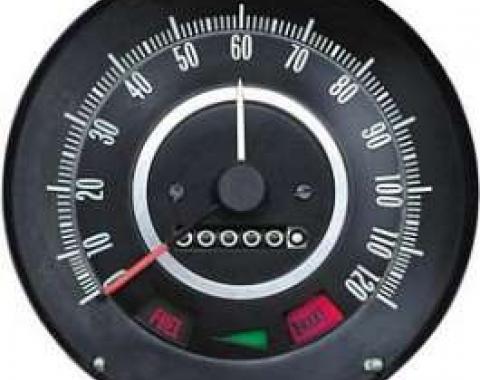 Camaro Speedometer, 120 MPH, With Speed Warning Indicator, 1967
