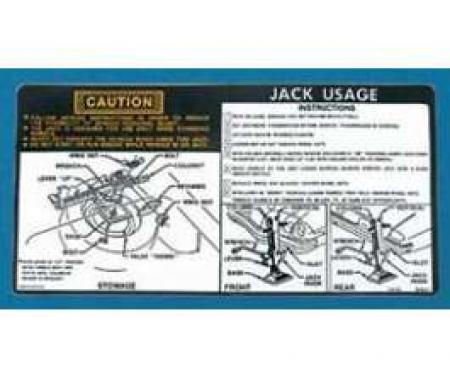 Camaro Jacking Instructions Decal, 1976-1977