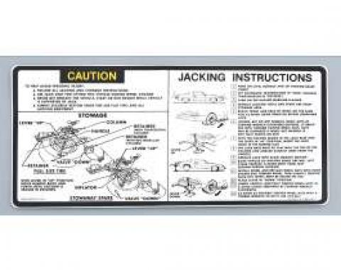 Camaro Jacking Instructions Decal, 1980