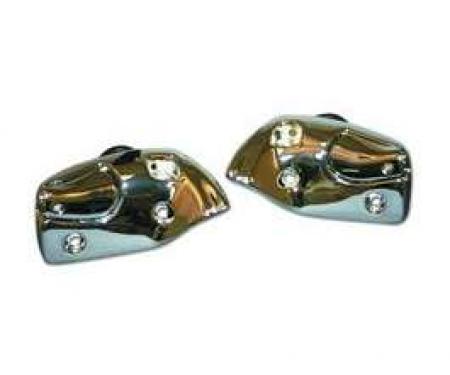 Camaro Sunvisor Brackets, Convertible, Polished Chrome, 1967