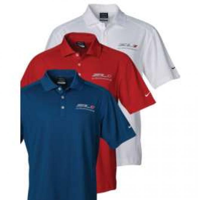 Camaro Polo Shirt, Men's, Nike Dri-Fit, Camaro ZL1 Emblem, White