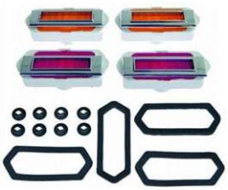 Camaro Side Marker Light Kit, With Gaskets & Mounting Nuts,1969
