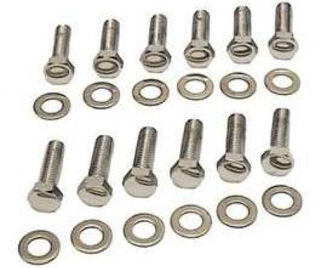 Camaro Intake Manifold Bolt Set, Small Block, Chrome, 1967-1969