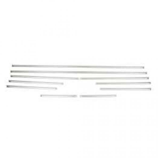 Camaro Door Panel & Rear Side Panel Molding Kit, Standard Interior, Stainless Steel, Coupe, 1968