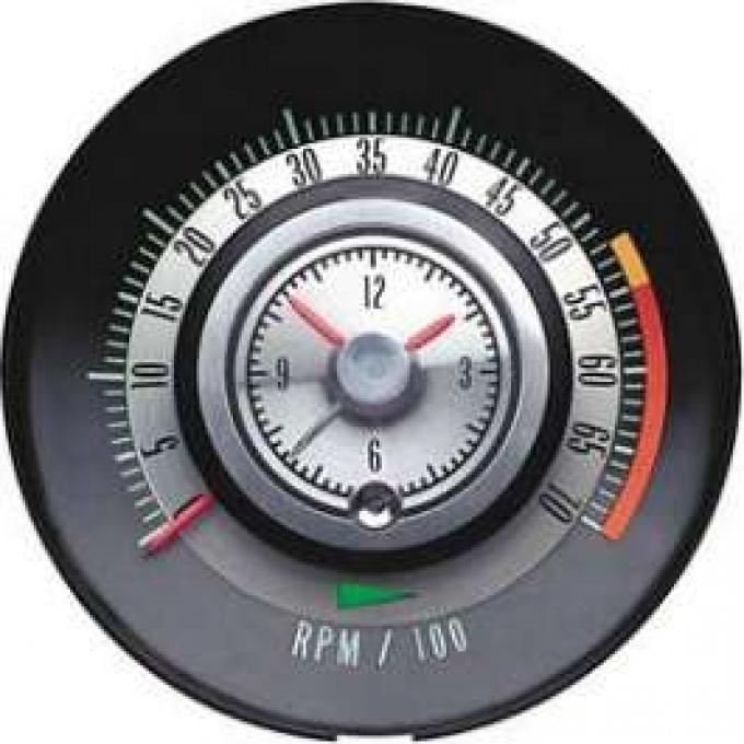 Camaro Clock & Tachometer, Tic-Toc, 5500 RPM Redline, 1968