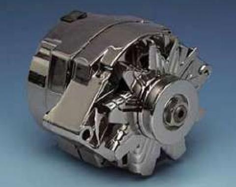 Camaro Powermaster Alternator, 85 AMP Chrome, Internal Regulator, 1969-1981