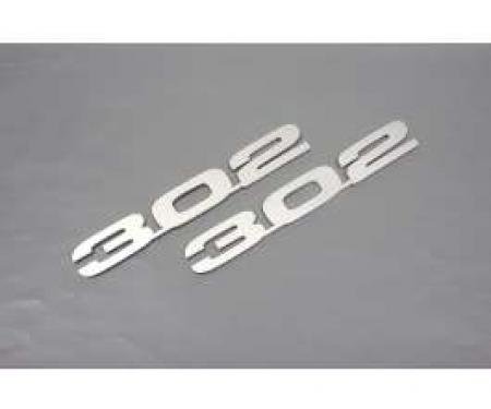 Camaro Hood Emblems, 302, Stainless Steel, 1967-1969