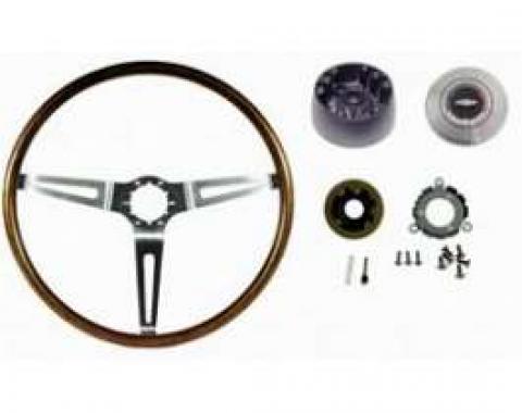 Camaro Deluxe Wood Steering Wheel Kit, Walnut, 1967-1968