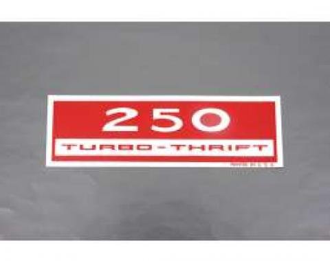 Camaro Valve Cover Decal, 250 Turbo Thrift, 1967-1969