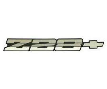 Camaro Rear Panel Emblem, Z28, Silver, 1985-1986