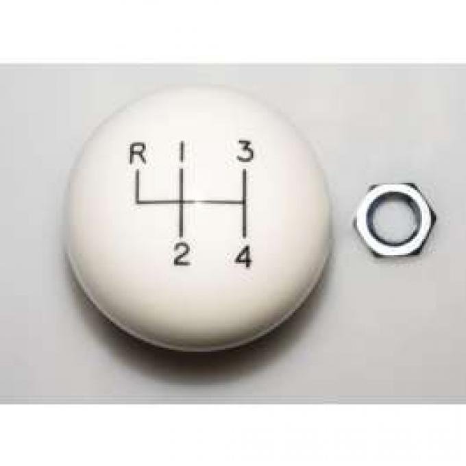 Camaro Shifter Knob, 4-Speed Transmission, White, For Cars With Hurst Shifters, 1967-1981