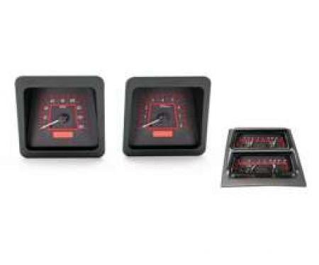 Camaro Analog Dash Gauges, Dakota Digital, Carbon Fiber With Red Display, 1969