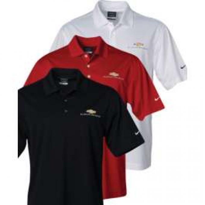 Camaro Polo Shirt, Men's, Nike Golf Dri-Fit, Camaro Emblem, White