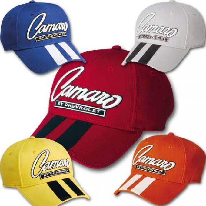 Camaro Cap, Classic Script With Rally Stripes