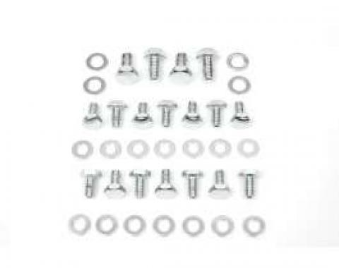 Camaro Oil Pan Bolt Set, Small Block, Chrome, 1967-1992