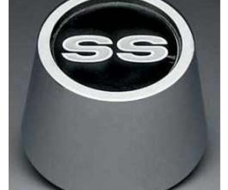 Camaro Super Sport (SS) Wheel Center Ornament, Chrome, With SS Emblem Insert, GM, 1969
