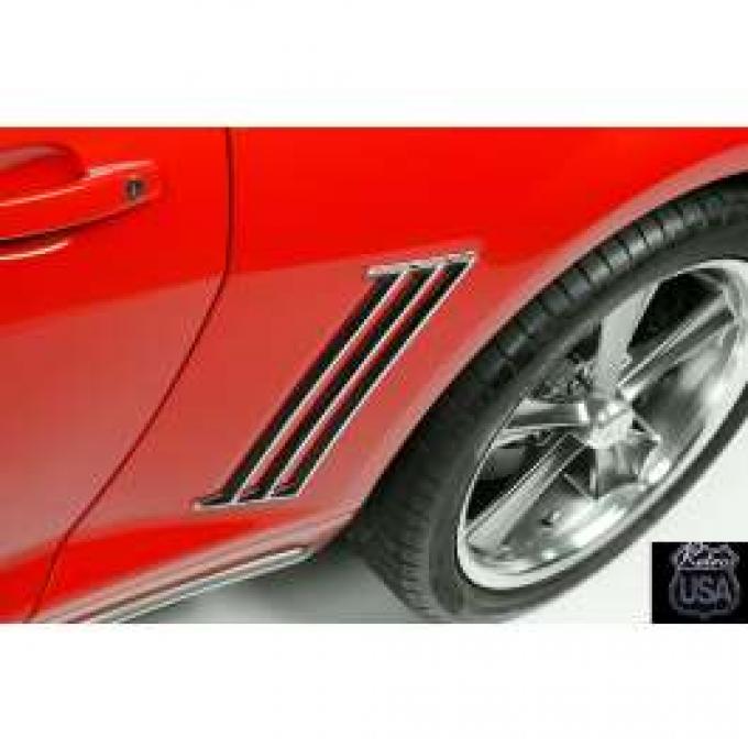 Camaro Chrome Quarter Panel Side Louvers, 2010-2014