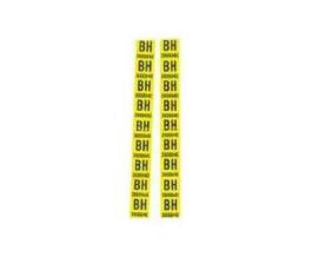 Camaro Leaf Spring Tape Decals, Code BH, Big Block, 1968