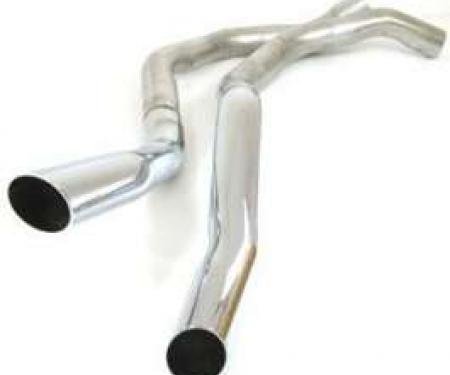 Camaro Dual Exhaust Tailpipes, Polished Chrome Tips, 1969