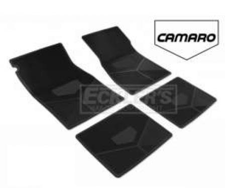 Camaro Rubber Floor Mats, With Block Camaro Script, 1985-1992